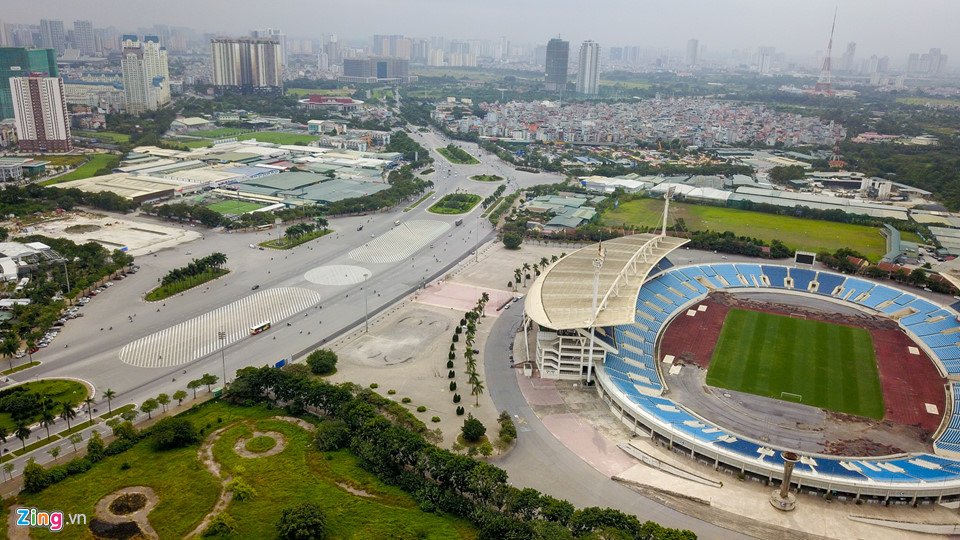 Toàn cảnh đường đua F1 tương lai tại Hà Nội từ trên cao
